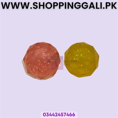 Bouncing Balls - 1 Inch Size Ball - Peach And Yellow Color - Pack Of 2