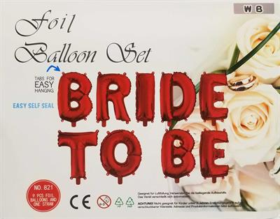 BRIDE TO BE FOIL BALLOON IN RED COLOR