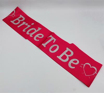 BRIDE TO BE SASH IN DARK PINK AND SILVER BRIDAL SHOWER PARTY WEAR SASH