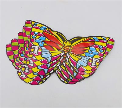 MULTICOLORS BUTTERFLY PAPER MASKS DESIGN 2 ( PACK OF 6 PAPER MASKS )