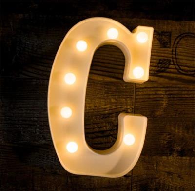 C LED ALPHABET - BATTERY OPERATED LED LETTERS FOR TABLE DECORATION