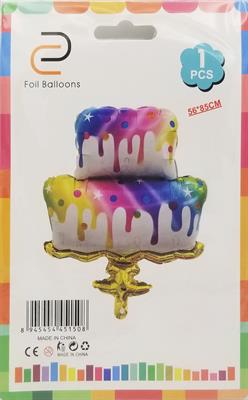 RAINBOW CAKE FOIL BALLOON FOR PARTY DECORATION ( 56 CM X 85 CM )