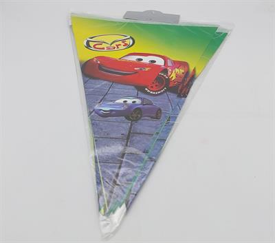 CARS PARTY FLAGS BANNER IN GREEN COLOR ( PACK HAS 10 CARS BUNTINGS )