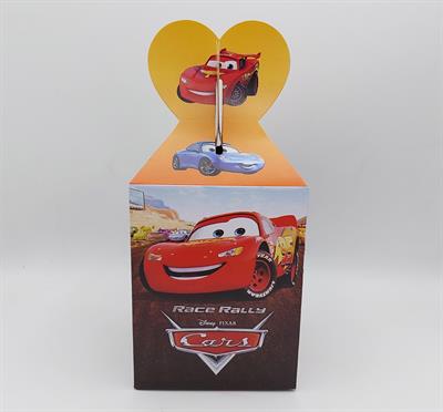 CARS GOODY BOX IN RED ORANGE COLOR ( PACK OF 10 GIFT BOXES )