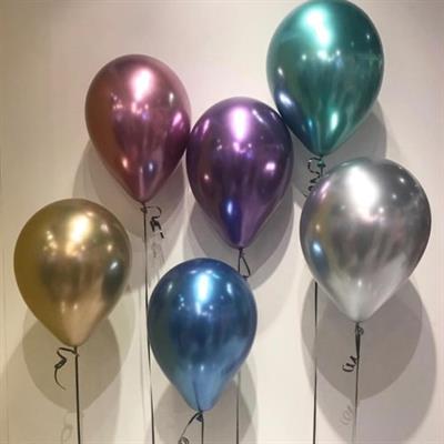 MULTICOLORS METALLIC CHROME BALLOONS ( PACK OF 10 MULTICOLORS BALLOONS )