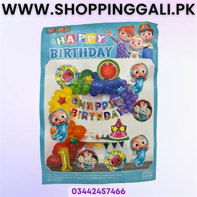 COCOMELON THEME BALLOON SET - COCOMELON THEME BIRTHDAY PARTY DECORATION SET - COCOMELON BIRTHDAY PARTY ITEMS