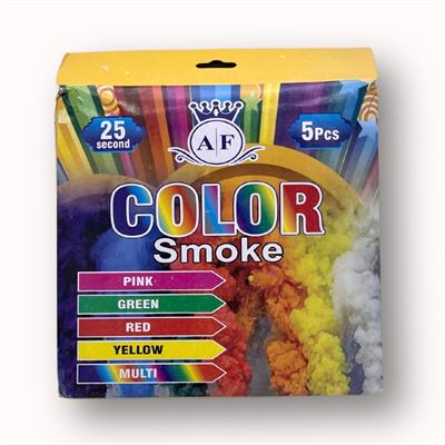 BURST OF COLOR! 25-SECOND SMOKE BOMBS IN 5 VIBRANT COLORS