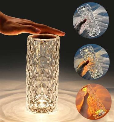 CRYSTAL TABLE LAMP TOUCH CONTROL BEAUTIFUL COLOR CHANGING RECHARGEABLE LIGHT FOR BEDROOM , LIVING ROOM AND KIDS ROOM DECORATION