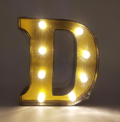 D LED GOLDEN ALPHABET BATTERY OPERATED LED LETTERS FOR TABLE DECORATION