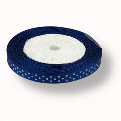 DARK BLUE POLKA DOTS: PREMIUM SATIN RIBBON FOR ALL OCCASIONS