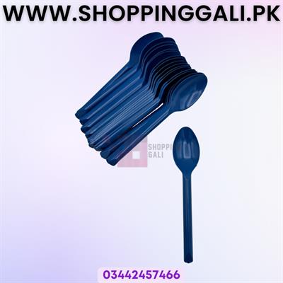 DARK BLUE COLOR SPOONS - PACK OF 20 PLASTIC SPOONS - DARK BLUE SPOONS