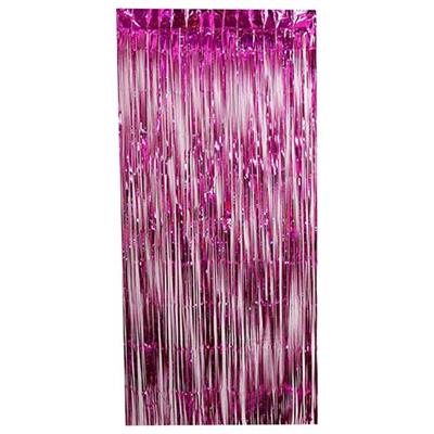 DARK PINK COLOR FOIL FRINGE CURTAINS FOR STUNNING PARTY WALL DECORATION