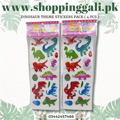 DINOSAUR DESIGN 1 STICKERS PACK FOR NOTEBOOK DIARY DECORATIONS ( PACK OF 4 STICKERS )