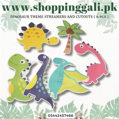 DINOSAUR SPIRALS SET IN MULTICOLORS ( PACK OF 6 SPIRALS AND 6 CUTOUTS )