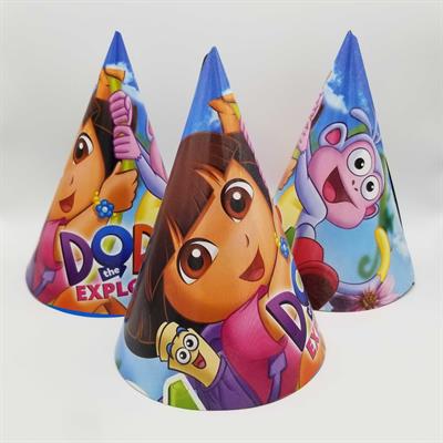 DORA BIRTHDAY PARTY CAPS ( PACK OF 10 BIRTHDAY CAPS )