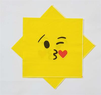 LOVE KISS EMOJI FACE NAPKINS ( PACK OF 10 EMOJI TISSUE PAPER )