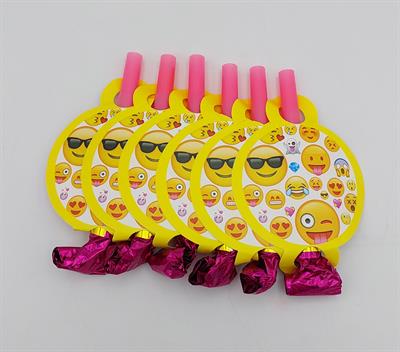 EMOJI THEME WHISTLES ( PACK OF 6 WHISTLES )