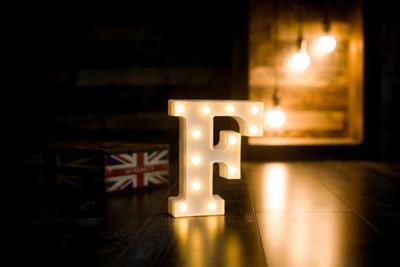 F LED ALPHABET - BATTERY OPERATED LED LETTERS FOR TABLE DECORATION