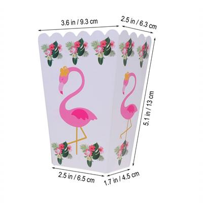 FLAMINGO POPCORN BOXES ( PACK OF 6 POPCORN BOXES )