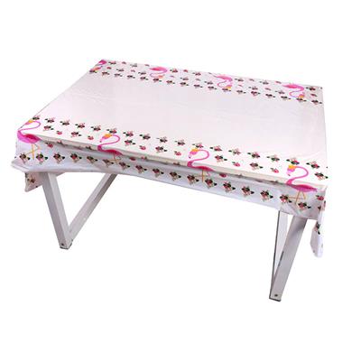 FLAMINGO TABLE COVER FOR TABLE DECORATION IN WHITE ( 108 CM X 180 CM )