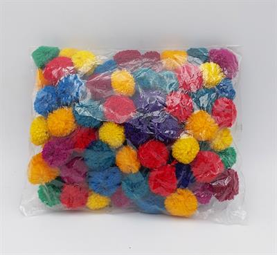 POP OF FUN! 25-PACK MULTICOLOR POM POMS IN ADORABLE 1-INCH SIZE