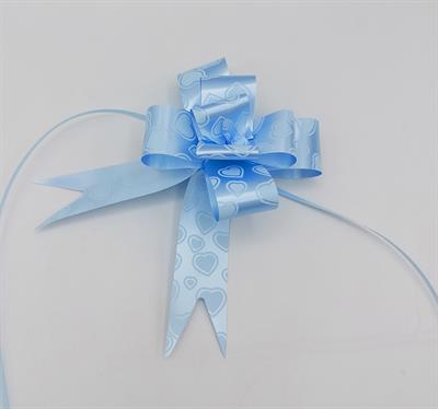 LIGHT BLUE WITH HEART STAMP FLOWER RIBBONS 18 INCH IN SIZE ( PACK OF 10 )