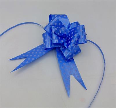 DARK BLUE WITH HEART STAMP FLOWER RIBBONS 18 INCH IN SIZE ( PACK OF 10 )