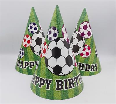 FOOTBALL BIRTHDAY PARTY CAPS ( PACK OF 10 BIRTHDAY CAPS )