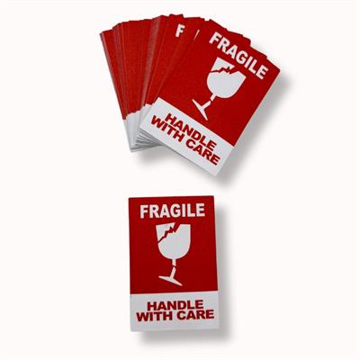 FRAGILE STICKERS HANDLE WITH CARE STICKERS FOR SENSITIVE PRODUCTS ( PACK OF 100 )