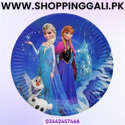 FROZEN THEME PAPER PLATES - PACK OF 10 PAPER PLATES - FROZEN THEME BIRTHDAY PARTY TABLEWARE