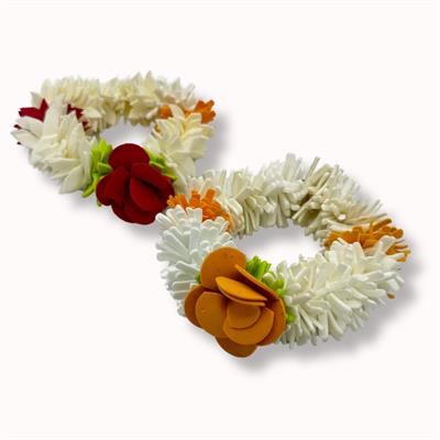 ARTIFICIAL GAJRA FLOWER KANGAN BANGLES - ARTIFICIAL FLOWER HAND GAJRA IN RED AND YELLOW COLOR