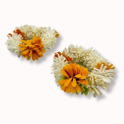 ARTIFICIAL GAJRA FLOWER KANGAN BANGLES - ARTIFICIAL FLOWER HAND GAJRA IN YELLOW COLOR