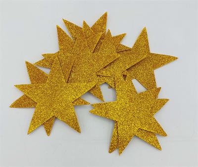 MAKE IT SHINE! 20 PACK OF 3.5" GLITTERY GOLD STAR STICKERS CUTOUTS