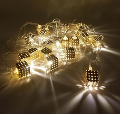 GOLDEN CUBE STRING FAIRY LIGHT ( PLUG IN GOLDEN FAIRY LIGHT )