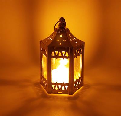 GOLDEN LED LANTERN DESIGN 2 BATTERY OPERATED TABLE DECORATION GOLDEN LED CANDLE 1 PCS