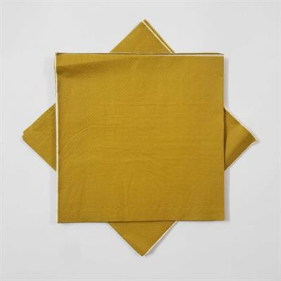 GOLDEN COLOR NAPKINS FOR GOLDEN PARTY TABLEWARE ( PACK OF 20 NAPKINS )