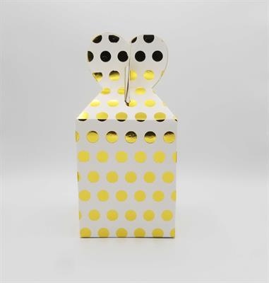 GOLDEN POLKA DOT GOODY BOXES 2ND DESIGN ( PACK OF 10 GIFT BOX )