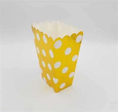 GOLDEN POLKA DOT POPCORN BOXES ( PACK OF 6 POPCORN BOX )