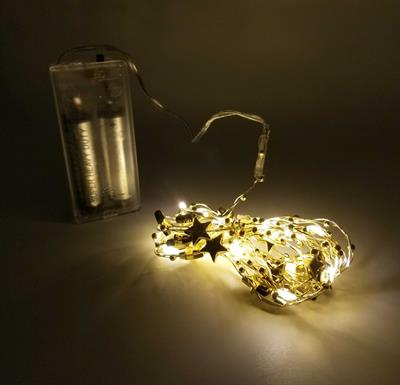 GOLDEN COLOR STARS BATTERY OPERATED SEED FAIRY LIGHT