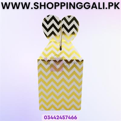 GOLDEN ZIGZAG DESIGN GOODY BOX - PACK OF 10 GOODY BOX - GOLDEN THEME GOODY BOX