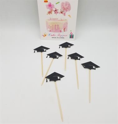 GRADUATION CUPCAKE TOPPERS ( PACK OF 6 CUPCAKE TOPPERS )