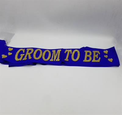 GROOM TO BE SASH IN BLUE AND GOLDEN COLOR FOR PARTY WEAR