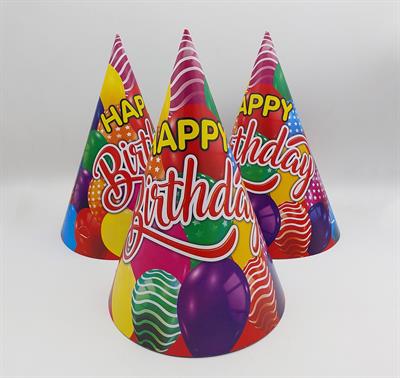 MULTICOLORS HAPPY BIRTHDAY BIRTHDAY PARTY CAPS ( PACK OF 10 BIRTHDAY CAPS )