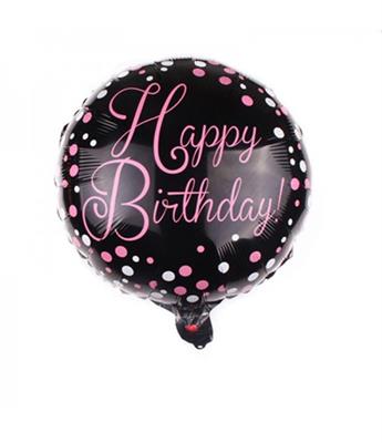 HAPPY BIRTHDAY BLACK PINK COLOR FOIL BALLOON ( 18 INCH IN SIZE )