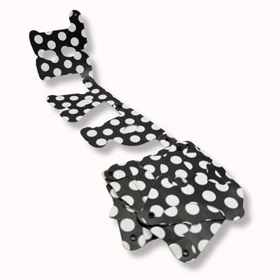 CELEBRATE IN STYLE! BLACK POLKA DOT HAPPY BIRTHDAY BANNER