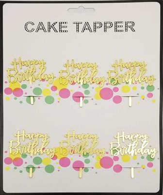 HAPPY BIRTHDAY GOLDEN COLOR CUPCAKE TOPPER ( PACK OF 12 CUPCAKE TOPPER )