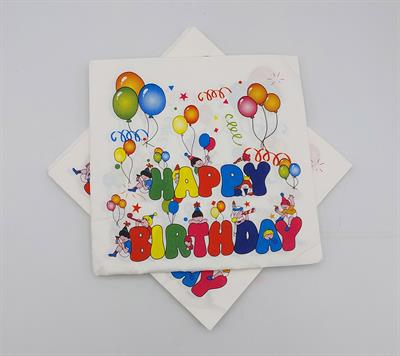 HAPPY BIRTHDAY NAPKINS IN MULTICOLORS ( PACK OF 20 TISSUE PAPER )