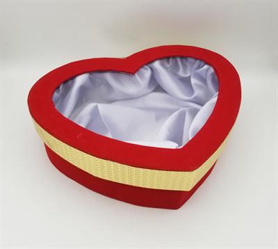 RED VELVET HEART GIFT BOX ( 9.5 INCH HEIGHT X 9.5 INCH )