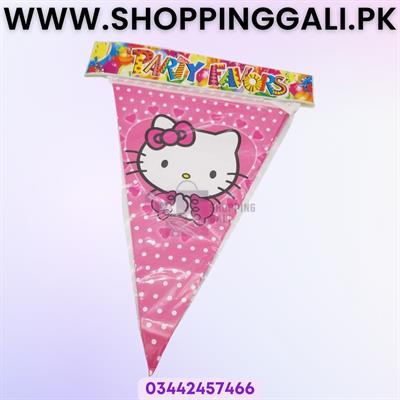 HELLO KITTY THEME BUNTINGS - PACK OF 10 BUNTINGS - HELLO KITTY BUNTINGS - PARTY FLAGS BANNER