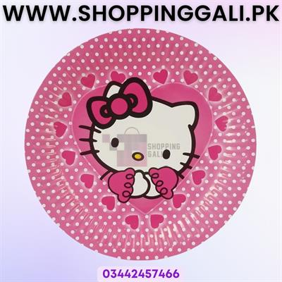 HELLO KITTY THEME PAPER PLATES - PACK OF 10 PAPER PLATES - HELLO KITTY PLATES